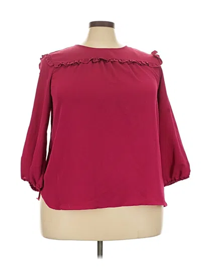 Pre-owned Juicy Couture 3/4 Sleeve Blouse In Burgundy