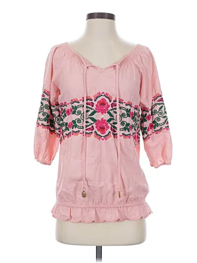 Pre-owned Juicy Couture 3/4 Sleeve Blouse In Pink