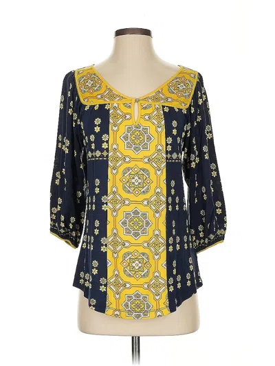 Pre-owned Juicy Couture 3/4 Sleeve Blouse In Yellow