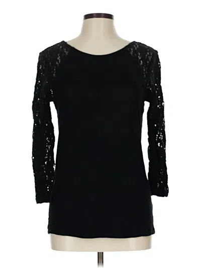 Pre-owned Juicy Couture 3/4 Sleeve Top Black Boatneck Tops