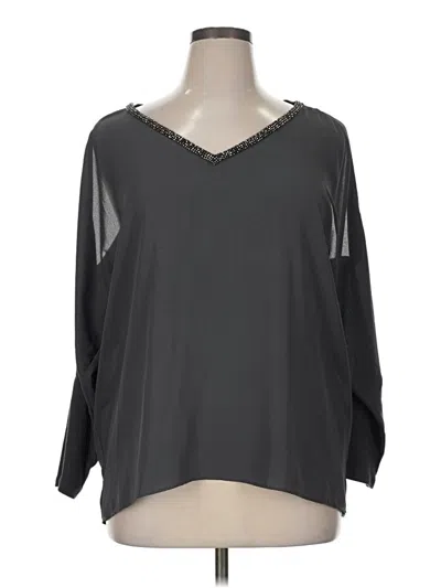 Pre-owned Juicy Couture 3/4 Sleeve Top Gray V Neck Tops
