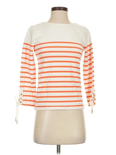 Pre-owned Juicy Couture 3/4 Sleeve Top Orange Boatneck Tops