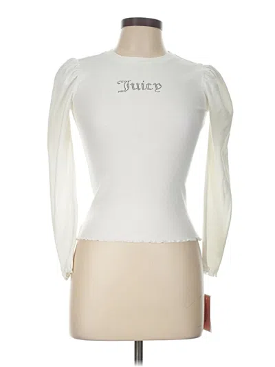 Pre-owned Juicy Couture 3/4 Sleeve T-shirt In Ivory