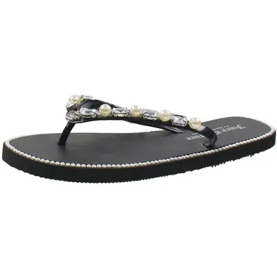 Juicy Couture 3637 Womens Sequined Manmade Flip-flops
