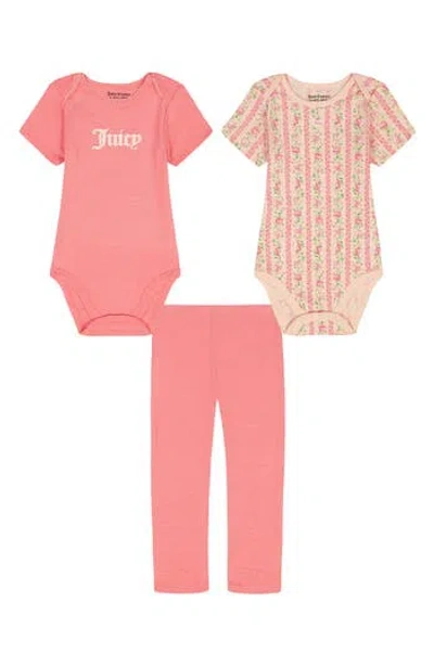 Juicy Couture Babies'  3-piece Bodysuit & Leggings Set In Multi