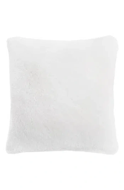 Juicy Couture Alexus Ultraplush Faux Fur Pillow In White