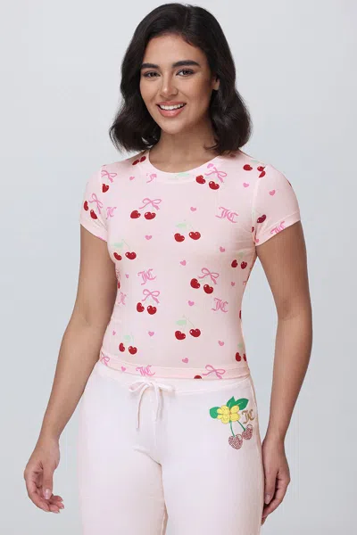 Juicy Couture All Over Cherry Baby Tee In Multi
