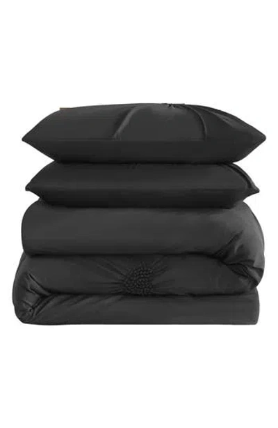 Juicy Couture Amora Gathered Heart Comforter & Sham Set In Black