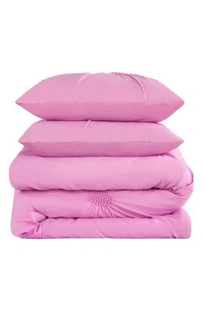 Juicy Couture Amora Gathered Heart Comforter & Sham Set In Pink