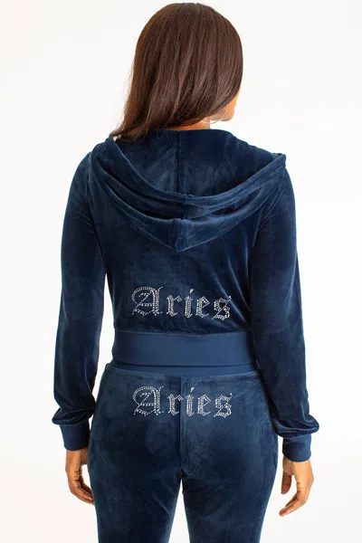 JUICY COUTURE ARIES CUSTOMIZABLE BIG BLING VELOUR HOODIE