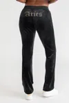 Juicy Couture Aries Customizable Big Bling Velour Track Pants In Black