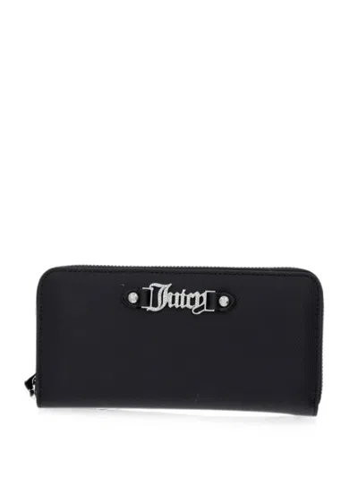 Juicy Couture Aurora Logo-plaque Zip-around Wallet In Black