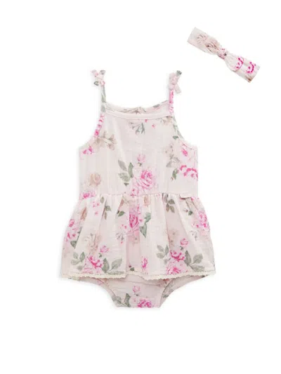 Juicy Couture Baby Girl's 2-piece Floral Headband & Bodysuit Dress Set In Pink