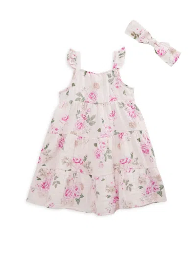 Juicy Couture Baby Girl's 2-piece Floral Headband & Dress Set In Pink
