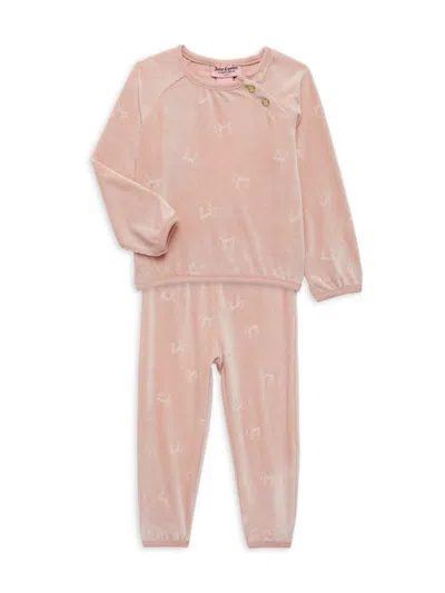 Juicy Couture Baby Girl's 2-piece Logo Velour Jogger Set In Pink