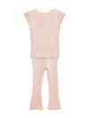 JUICY COUTURE BABY GIRL'S 2-PIECE RIBBED TOP & PANTS SET