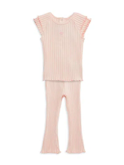 Juicy Couture Baby Girl's 2-piece Ribbed Top & Pants Set In Pink