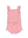 JUICY COUTURE BABY GIRL'S 2-PIECE RIBBED TOP & SHORTS SET