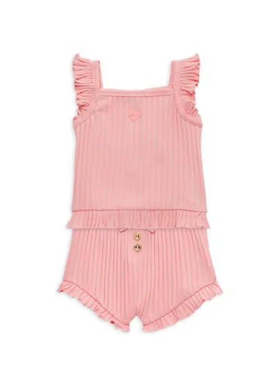 Juicy Couture Baby Girl's 2-piece Ruffle Top & Shorts Set In Pink