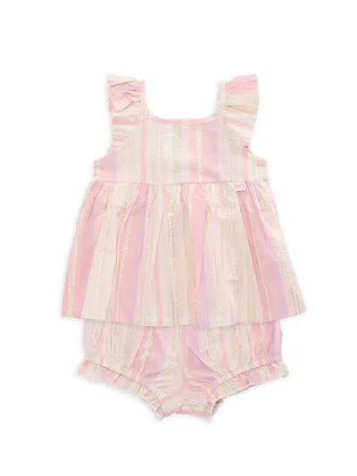 Juicy Couture Baby Girl's 2-piece Striped Top & Shorts Set In Pink
