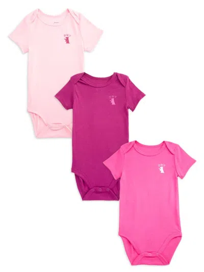 Juicy Couture Baby Girl's 3-pack Logo Bodysuit In Pink