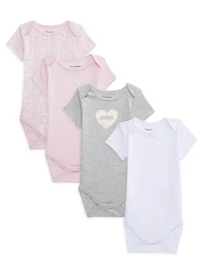 Juicy Couture Baby Girl's 4-piece Logo Bodysuit Set In Pink