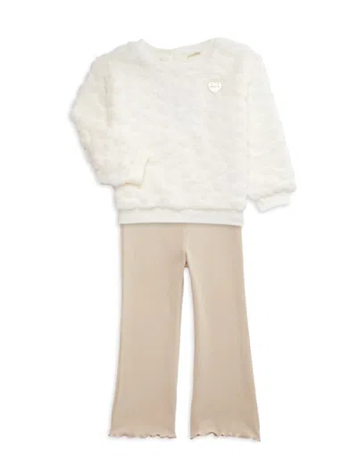 Juicy Couture Baby Girl's Teddy Top & Leggings Set In Ivory Multi