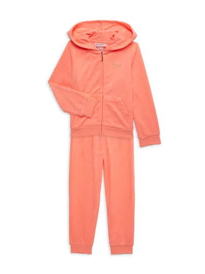 Juicy Couture Kids' Baby Girl's, Little Girl's & Girl's 2-piece Loop Terry Hoodie & Joggers Set In Coral