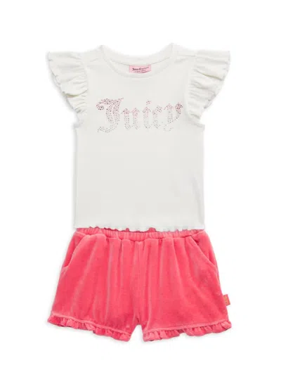 Juicy Couture Kids' Baby Girl's, Little Girl's & Girl's Two-piece Short Set In Ivory Multi