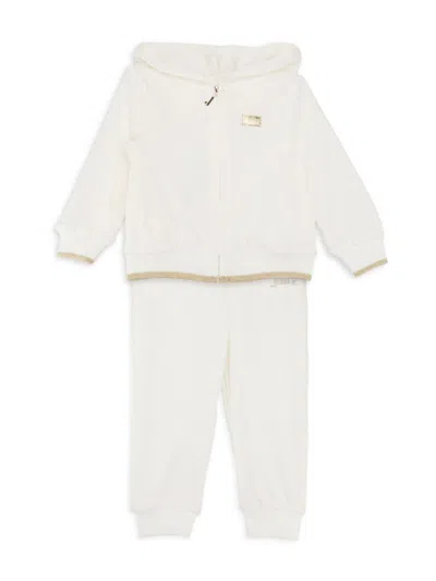 Juicy Couture Kids' Baby Girl's, Little Girl's & Girl's Zip Hoodie & Joggers Set In Ivory