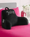 Juicy Couture Backrest Polyester Pillow With Pocket, 30" X 17" In Black