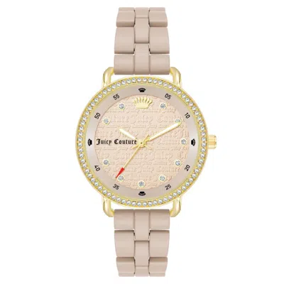 Juicy Couture Beige Metal Women's Watch In Sand