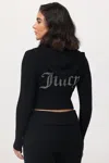 Juicy Couture Big Bling Knit Hoodie In Black