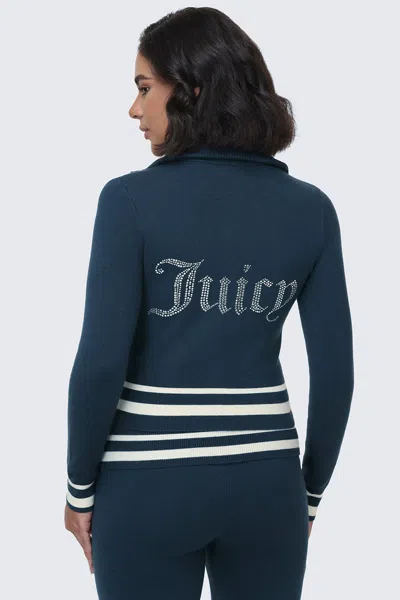 Juicy Couture Big Bling Knit Jacket In Blue