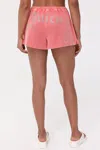 Juicy Couture Big Bling Towel Terry Shorts In Pink