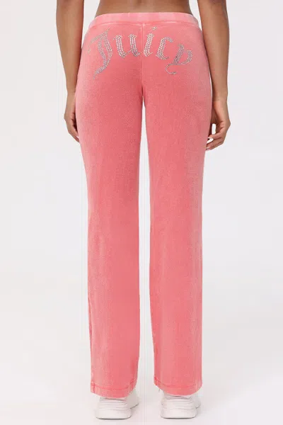 Juicy Couture Big Bling Towel Terry Track Pants In Pink