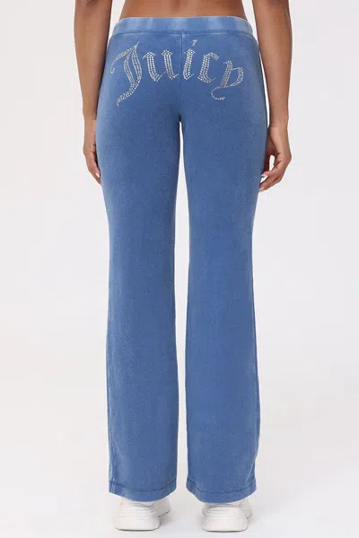 Juicy Couture Big Bling Towel Terry Track Pants In Blue