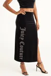 Juicy Couture Big Bling Velour Maxi Skirt In Black