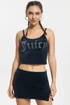 Juicy Couture Big Bling Velour Tank Top In Blue