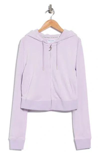 JUICY COUTURE JUICY COUTURE BLING CROP RECYCLED POLYESTER BLEND VELOUR HOODIE