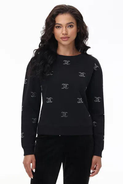 Juicy Couture Bling Fleece Sweatshirt In Black