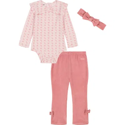 Juicy Couture Babies'  Bodysuit, Pants & Headband Set In Pink