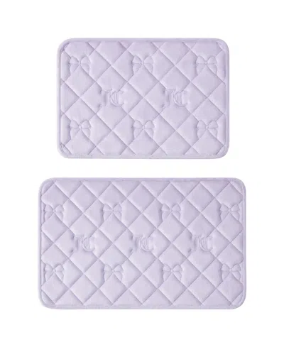 Juicy Couture Bow Lattice Orchid Quilted Memory Foam 2-pc. Bath Mat In Purple
