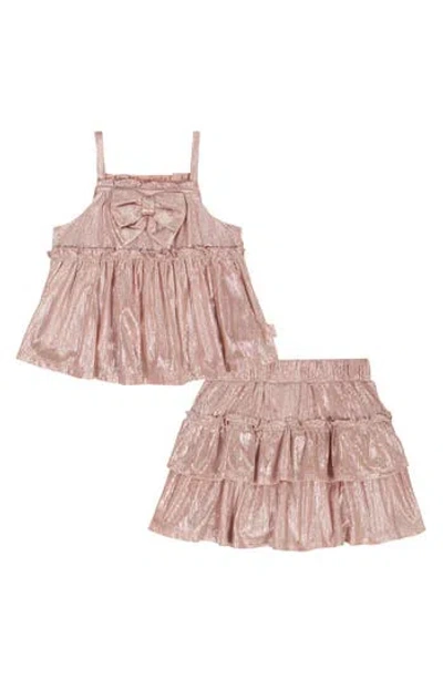 Juicy Couture Kids'  Bow Tank & Tiered Skirt Set In Pink