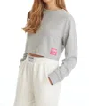 JUICY COUTURE BOXY PULLOVER IN POWDER HEATHER