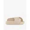 JUICY COUTURE JUICY COUTURE WOMEN'S BRAZILIAN SAND BREANNA LOGO-EMBOSSED RUBBER SLIDERS