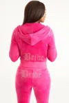 Juicy Couture Bride Customizable Big Bling Velour Hoodie In Pink