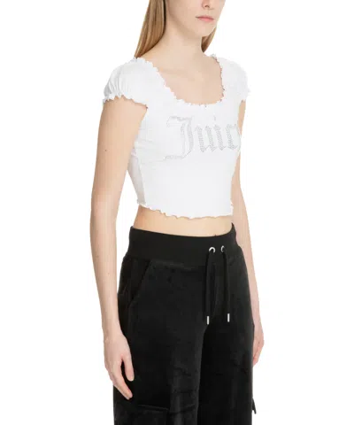 Juicy Couture Brodie Crop Top In White