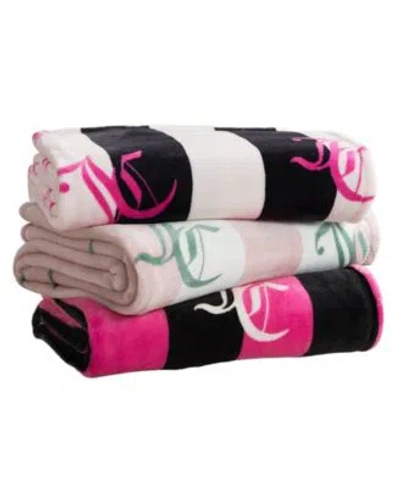 Juicy Couture Cabana Plush Striped Throws In Multi