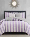 JUICY COUTURE CABANA STRIPE REVERSIBLE 6-PC. COMFORTER SET, KING